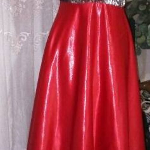 لباس مجلسی ساتن آمریکایی قرمز شاین