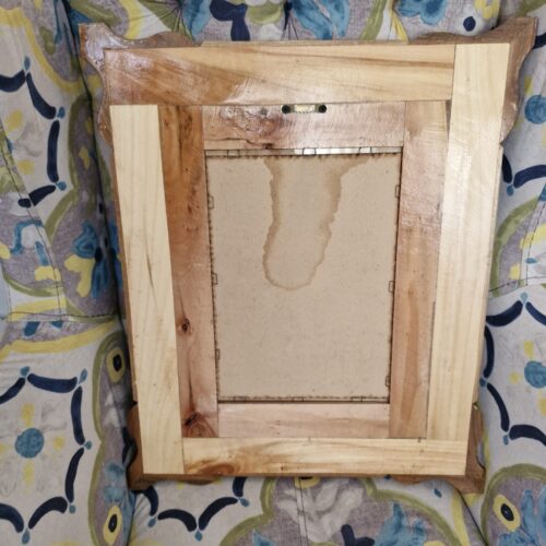 تابلوی منبت کاری با مس و قاب چوب تماما کار دست