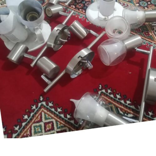 چراغ دیواری فلزی 6عدد دوشعله چرخون.و سقفی دو وسه شعله