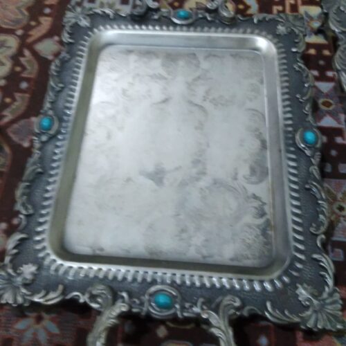 دوعدد سینی طرح دار قدیمی