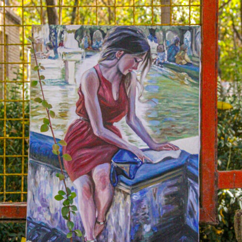 نقاشی رنگ روغن طرح عصر تابستانی