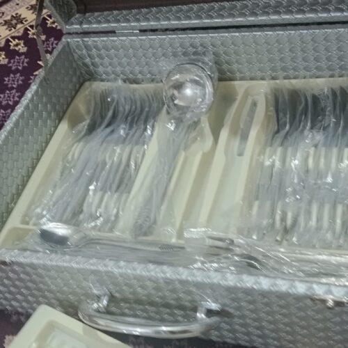 جعبه نقره ای سرویس قاشق و چنگال 120پارچه