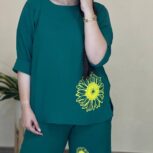 ست تونیک وشلوار ابروبادی گرم بالا رنگبندی دارد فری سایز و قواره بزرگ