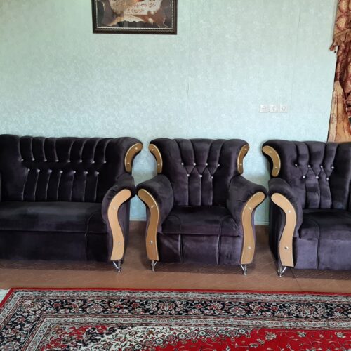 مبل 7 نفره بادمجانی رنگ