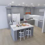 طراحی 3d سه بعدی کابینت ،دکوراسیون ، مغازه
