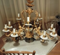 لوستر برنز وارداتی ایتالیایی طرح فرشته دوازده شاخه