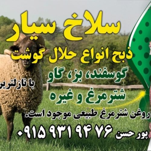 قصاب سیار یا سرلاخ سیار ذبح اسلامی و بهداشتی انواع مختلف حلال گوشت با کمترین هزینه در هر مکان در هر زمان