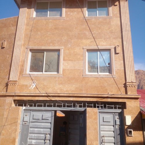 اجرای نمای سنگ کاشی سرامیک