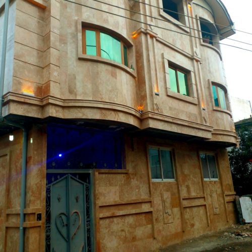 اجرای نمای سنگ کاشی سرامیک