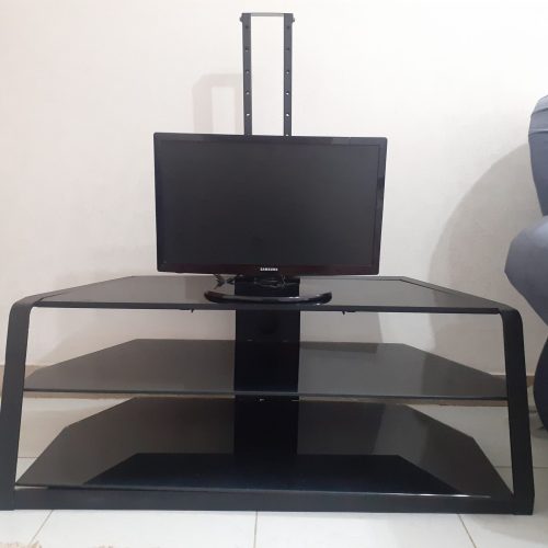 میز تلویزیون فلزی شیشه