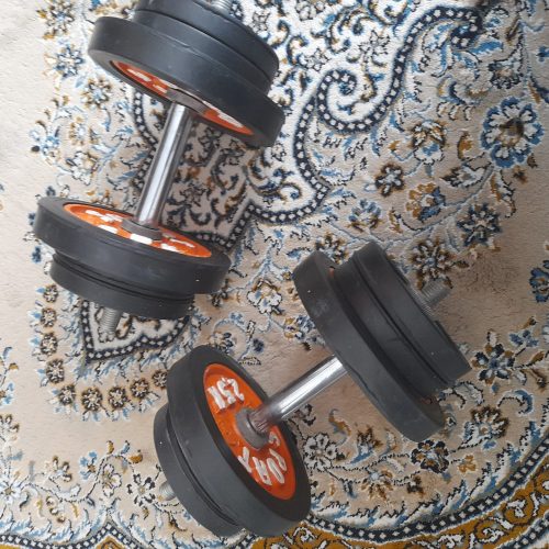 وزنه 20 کیلویی هر دمبل 10 کیلو