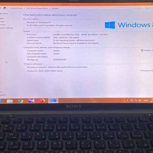 لب تاب سونی ویندوز 8