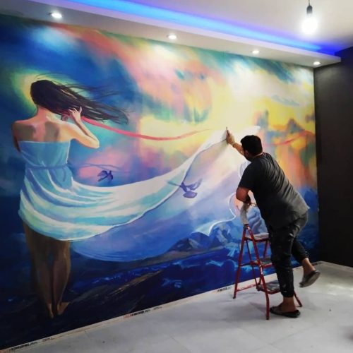 نصب کاغذ دیواری نقاشی ساختمان باضمانت