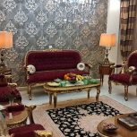 مبلمان استیل 7 نفره با میز ناهار خوری6نفره و2 میز عسلی و 1 میز پذیرایی