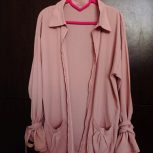 مانتو صورتی جلو باز