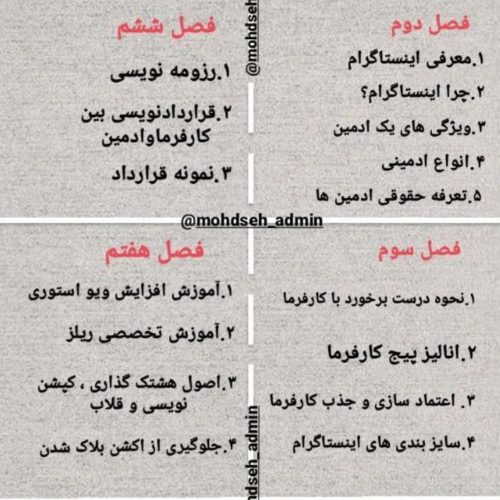 فروش دوره آموزش ادمینی