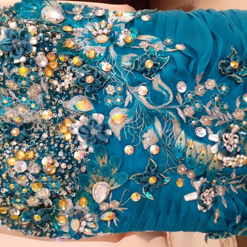 پیراهن زنانه مجلسی کارشده مدل ماهی