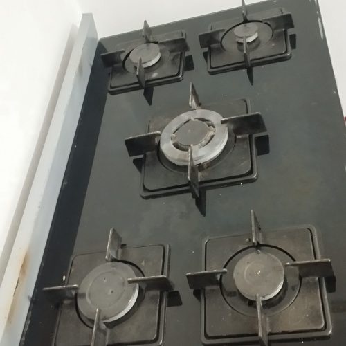 اجاق گاز استیل صحفه ای شیشه ای طرح فر رنگ توسی