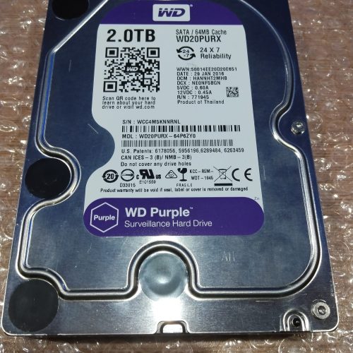 فروش‌هارد اینترنال 2 ترا وسترن بنفش کاملا سالم و کم استفاده مناسب کامپیوتر و dvr