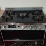 اجاق گاز استیل صحفه ای شیشه ای طرح فر رنگ توسی