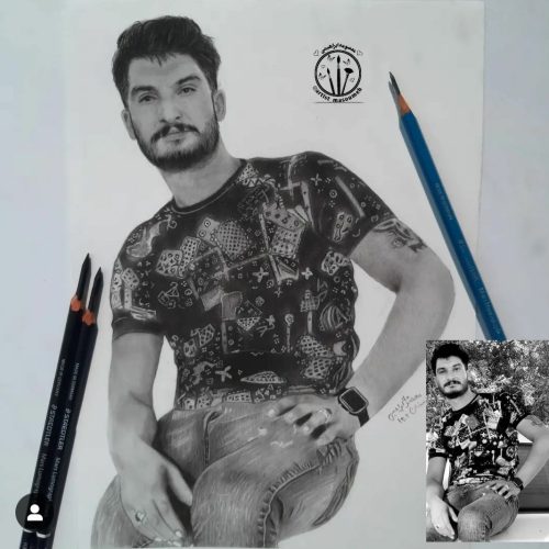 سفارش طراحی چهره با تکنیک سیاهقلم
