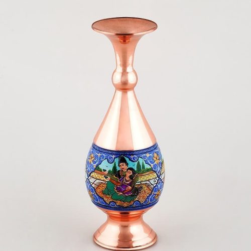 گلدان مسی سی سانت لیلی و مجنون صراحی شده