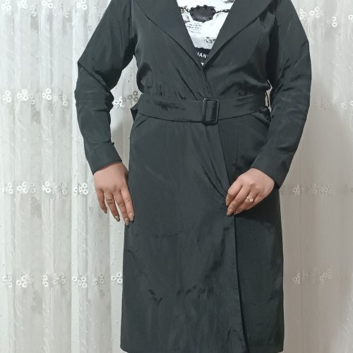 پالتو بارونی  کرمی نو و مشکی