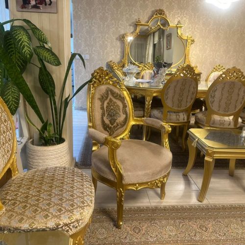 مبل 9 نفره تمام چوب طرح کویین