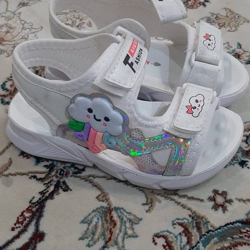 صندل دخترانه  سفیدرنگین کمونی نو نو