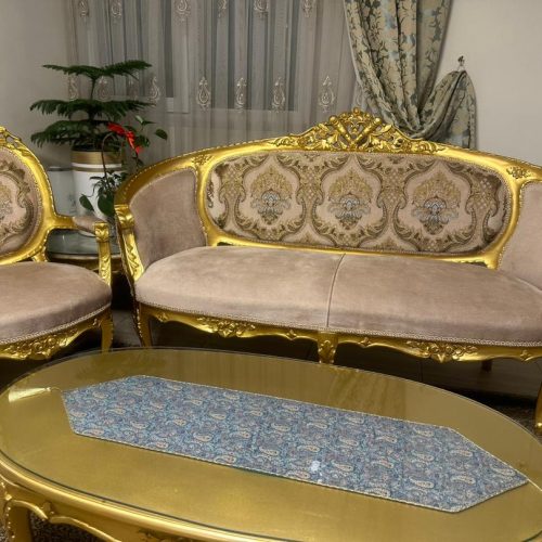 مبل 9 نفره تمام چوب طرح کویین