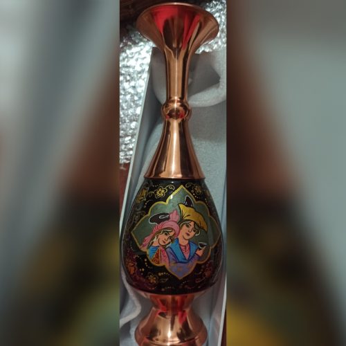 گلدان مسی سی سانت لیلی و مجنون صراحی شده