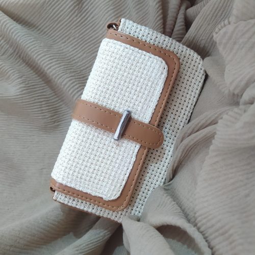 کیف کنفی بند جلو قهوه‌ای