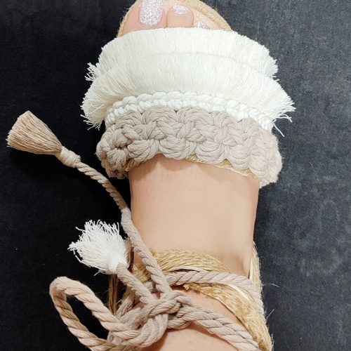 ست صندل مکرومه و کیف نو