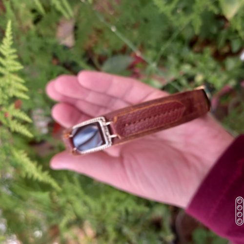 دستبند نگین دار با رکاب نقره