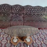 مبل 7نفره قهوه ای و جلو مبلی