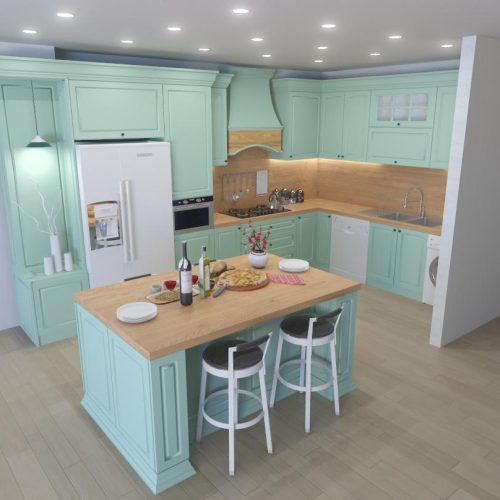 طراحی 3d سه بعدی کابینت دکوراسیون و کناف