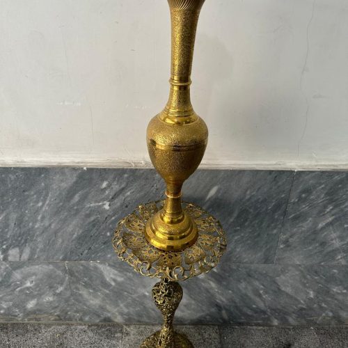 گل و گلدان و قو برنجی