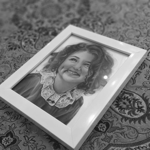 تابلو نقاشی هنری 17×13 تکنیک سیاه قلم