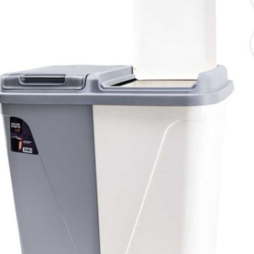 مارک  vielot سبد لباسشویی دو محفظه  خاکستری سفید 90 لیتری