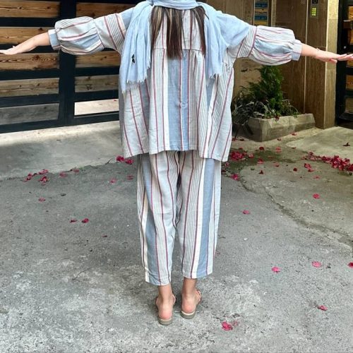 ست مانتو شلوار نخی