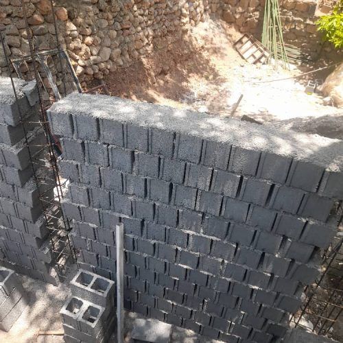 بلوک چینی، دیوار سنگی، پلاستر سیمان