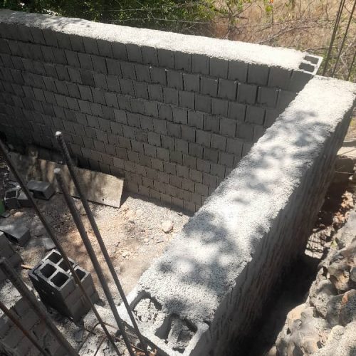 بلوک چینی، دیوار سنگی، پلاستر سیمان