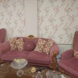 یک دست مبل هفت نفره به رنگ صورتی