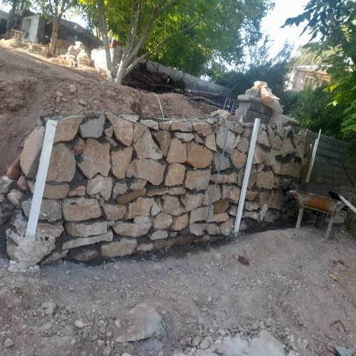 بلوک چینی، دیوار سنگی، پلاستر سیمان