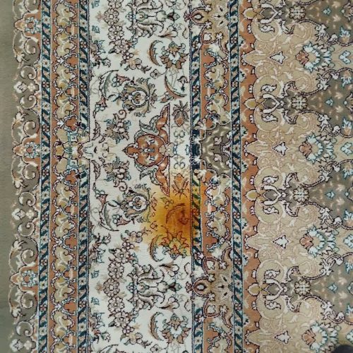 دو فرش 12 متری 700 شانه کریستال مشهد به همراه 6 عدد پشتی 100×50 گردویی