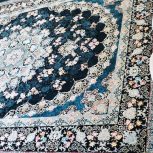 فرش کاشان  _1000شانه_تراکم 3600_رنگ سورمه ای  _نخ ابریشم