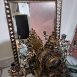 اینه شمعدانی برنز قدیمی