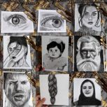 نقاشی سیاه قلم در ابعاد مختلف