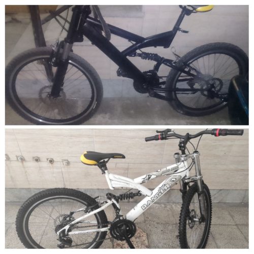 صندلی نو با اسپری رنگ مشکی شده امارنگ زیری خودش هنوز سالمه