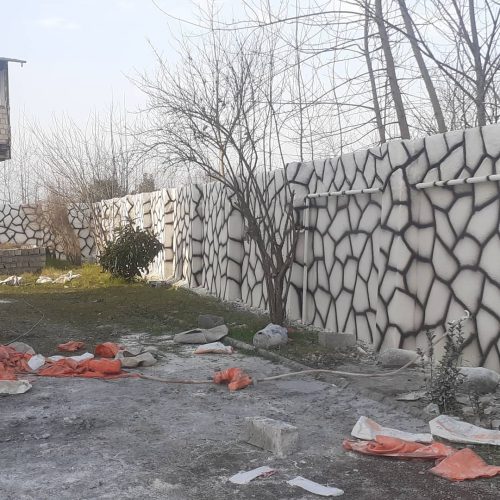 ترح سنگ با کنده درخت فرش سنگ با سیمان در خدمتم کرمان